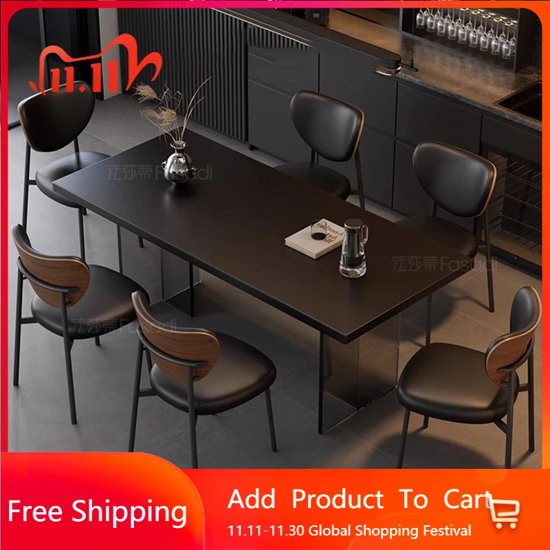 

Modern Simple Dining Tables Vintage Luxury Camping Living Dining Tables Nordic Black Conjuntos De Sala De Jantar Furniture