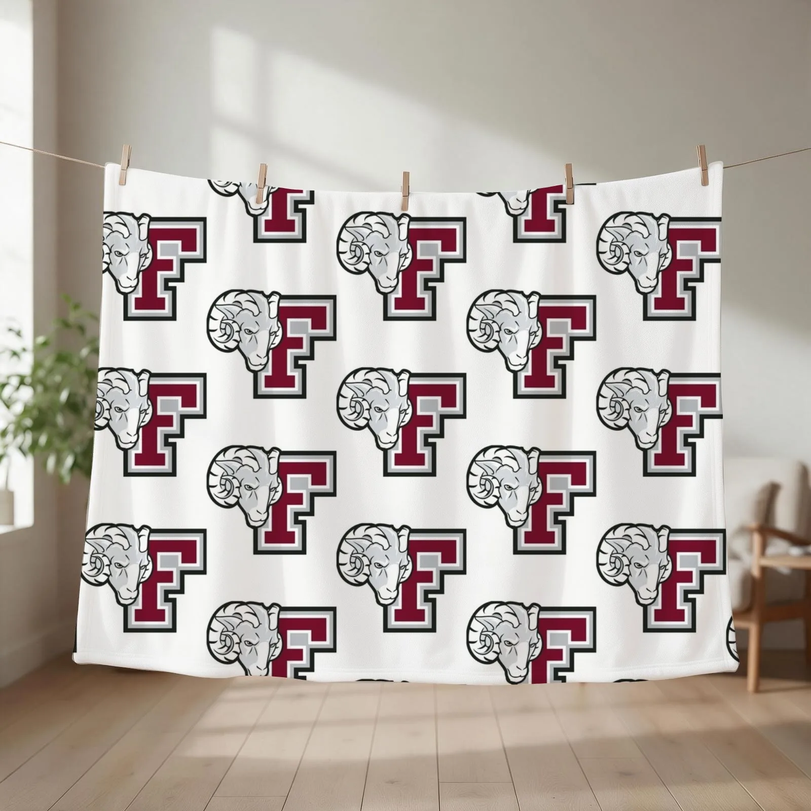 Ram Fordham University Logo Throw Blanket christmas decoration Vintage warm winter wednesday Blankets