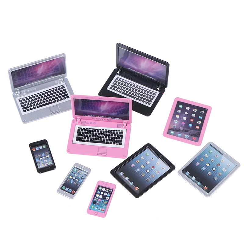 【M】3Pcs/set 1/6 Scale Dollhouse Miniature Mobile Phone Tablet Computer For Dolls