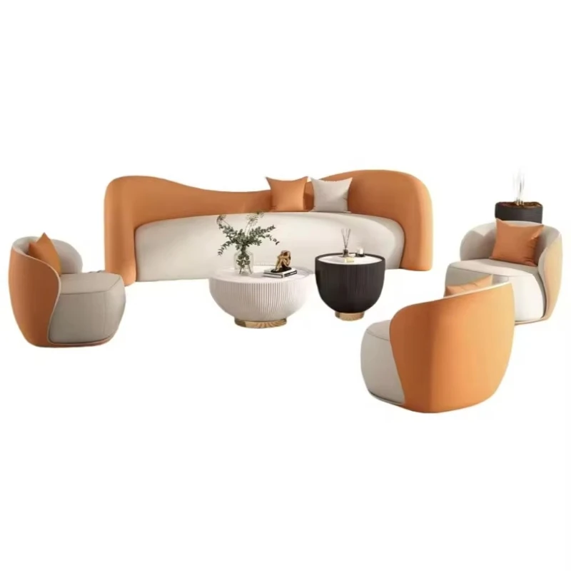 

Innovative Design of Curved Sofa Furniture in Modern Commercial Reception Area Office Lounge