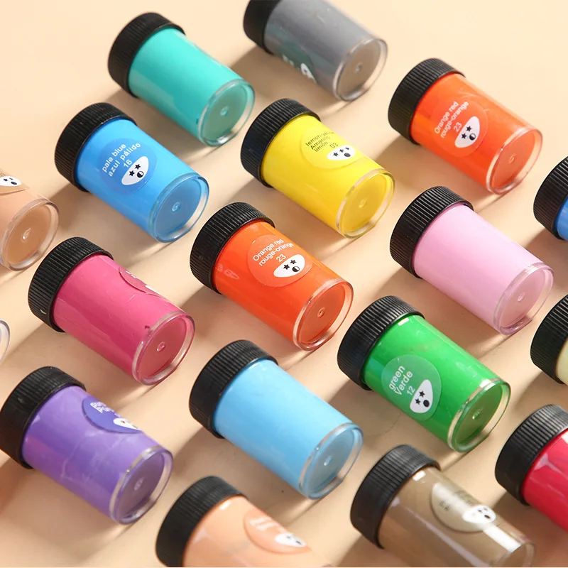 24 Color Acrylic Set 25ml Bottled Jar To Send 6 Painting Pens Wall Painting Can Be Washed Hand Painted Wall Paint DIY