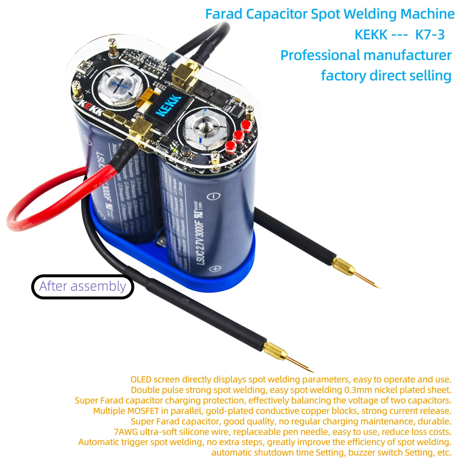 KEKK Farad-Kondensatoren Punktschweißgerät Superkondensator 5,4–5,6 V1500F Punktschweißmaschine Steuerplatine 0,3 mm für 18650-Batterie – Detail 4