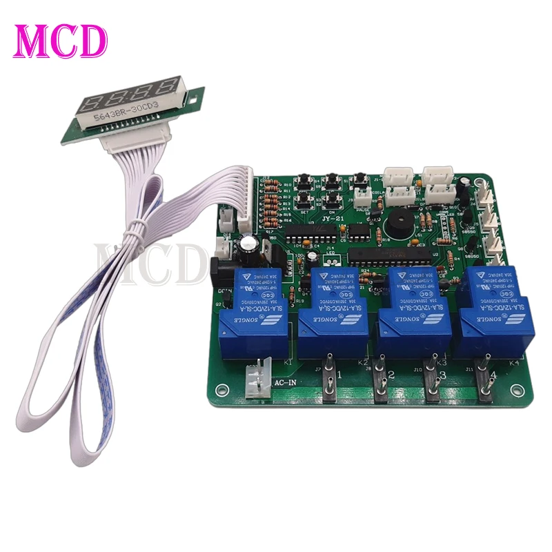 JY-21 Coin Operated Multi Channel Timer Board for Bill Acceptor Coin Acceptor, Car Wash Machine, Time Control PCB with All Lines