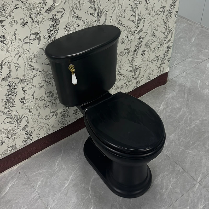 

Black retro home toilet siphon classical integrated toilet