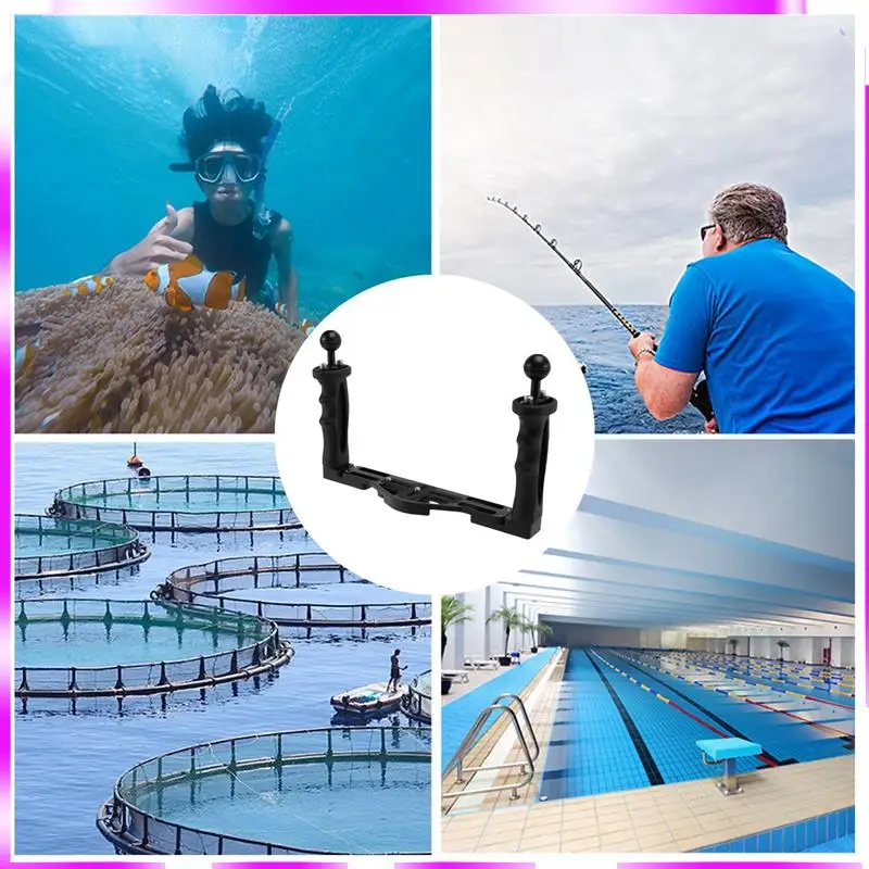 N98R Dual Handheld Stabilizer Diving Underwater Camera Housings Tray/Grip Waterproof With Double Handle For Dome Port Waterproof