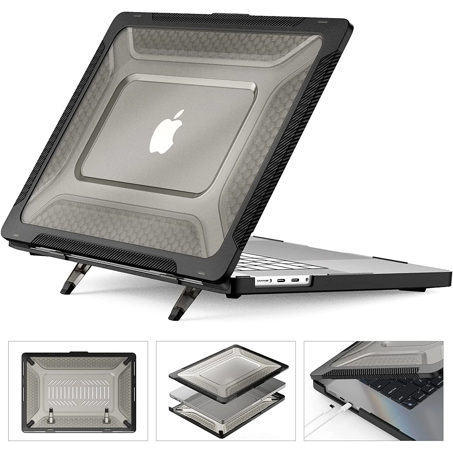 Laptop Case For MacBook Pro 14 M5 A3426 Pro 16 M5 A3428 For MacBook Air 15 A3448 M5 Air 13 A3449 M5 Bottom Stand Anti-drop Cover