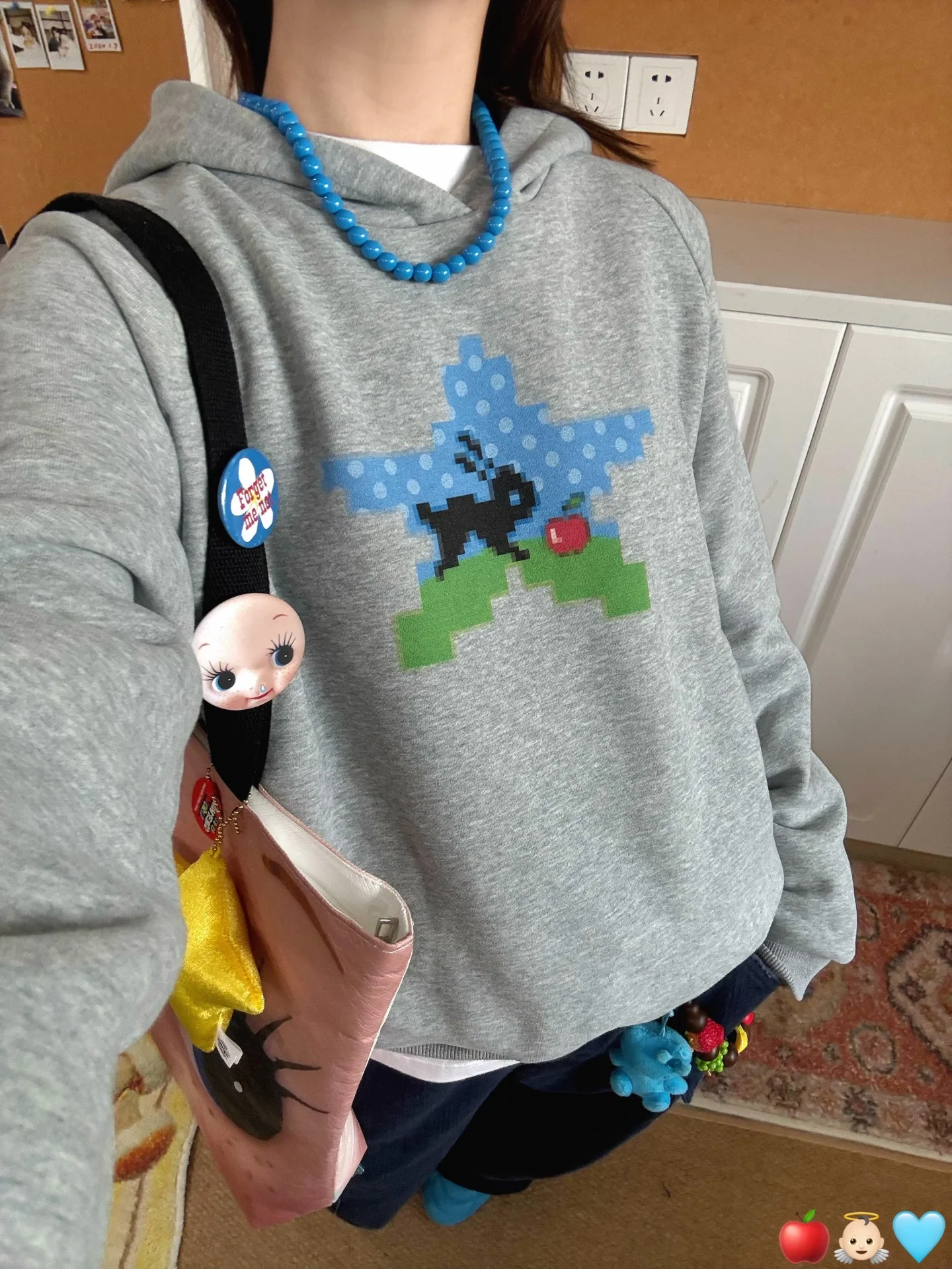 

Женская хлопковая толстовка свободного кроя с мозаичным принтом и длинными рукавами, осенне-зимняя новинка, удобная повседневная уличная одежда