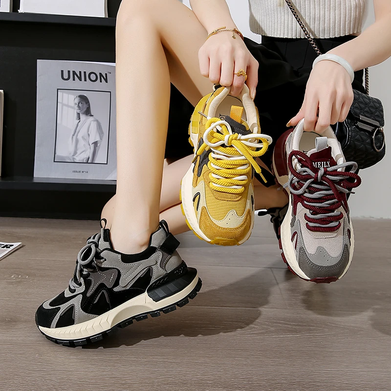 

Новые женские кроссовки на толстой подошве. Высококачественная стильная уличная повседневная обувь. Трендовая дизайнерская обувь. Повседневные кроссовки Zapatillas.