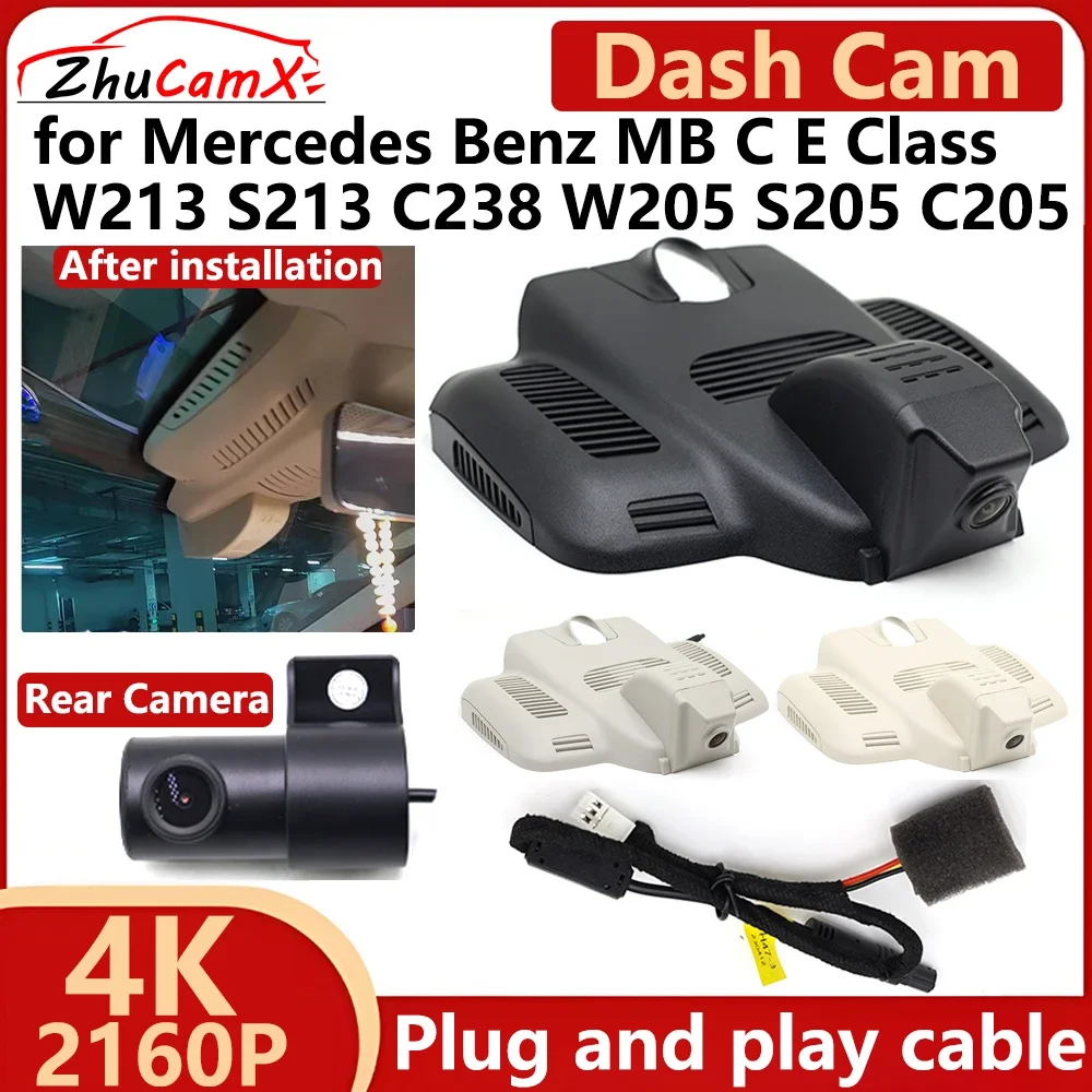 ZhuCamX for Mercedes Benz MB C E Class W213 S213 C238 W205 S205 C205 OEM 4K 2160P Car DVR Dash Cam Camera Recorder Plug and play