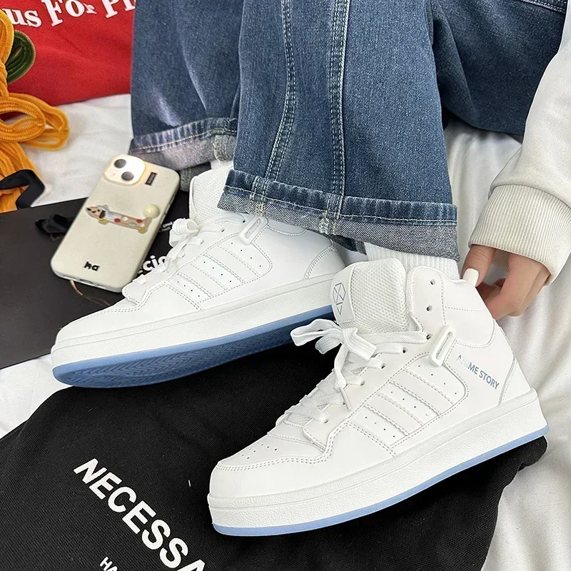 

High Top National Tide Color Matching Strap Classic New Board Shoes Casual Walking Shoes Bread Shoes Small White Shoes Students