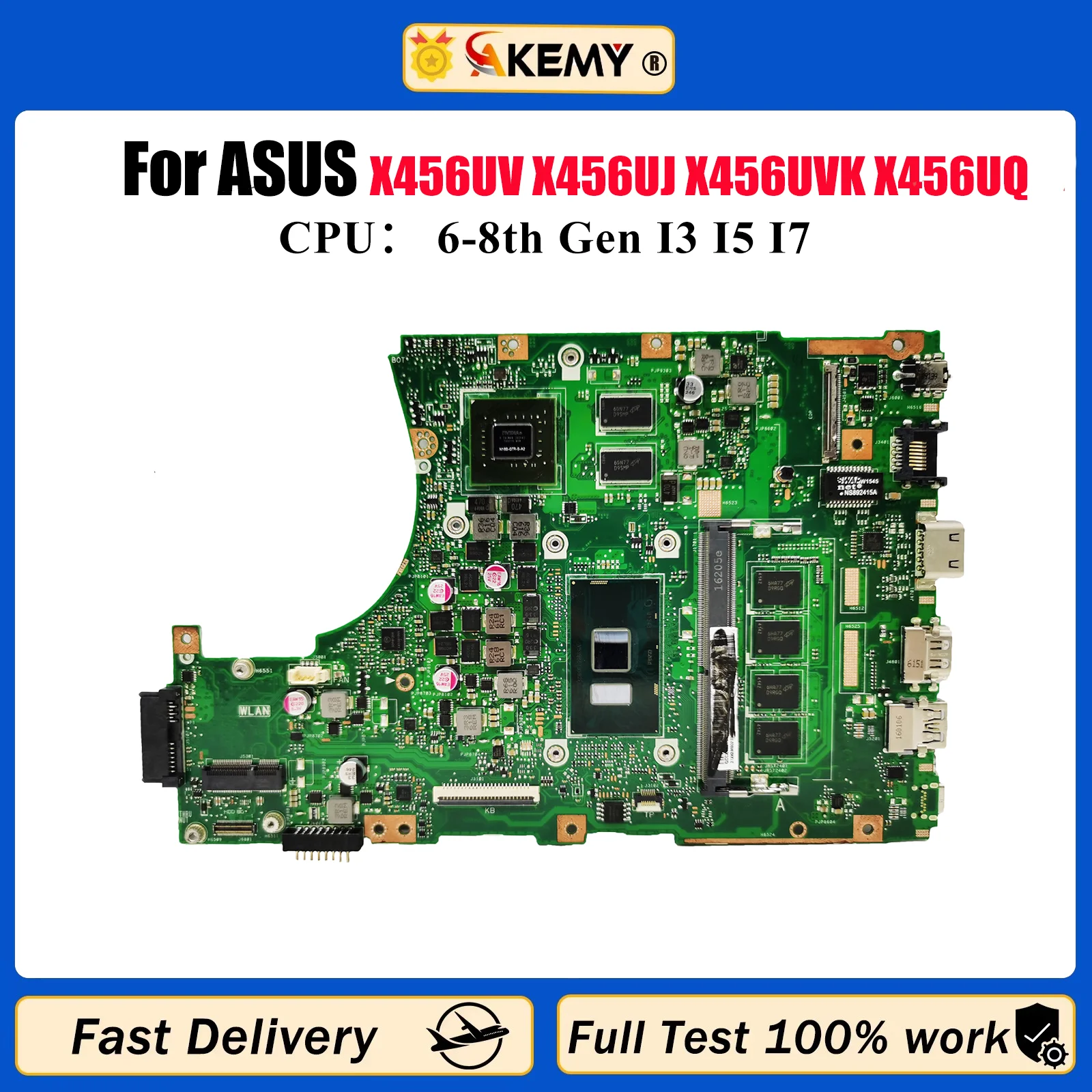 

X456UV Материнская плата для ноутбука ASUS X456U R457U F456U X456UJ X456UQ X456UVK X456UQK X456UAK X456UF X456UB Материнская плата I3 I5 I7 CPU