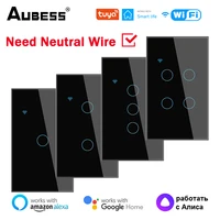 Aubess-interruptor inteligente con WiFi para el hogar, dispositivo de 1/2/3/4 entradas, compatible con Alexa y Google Home