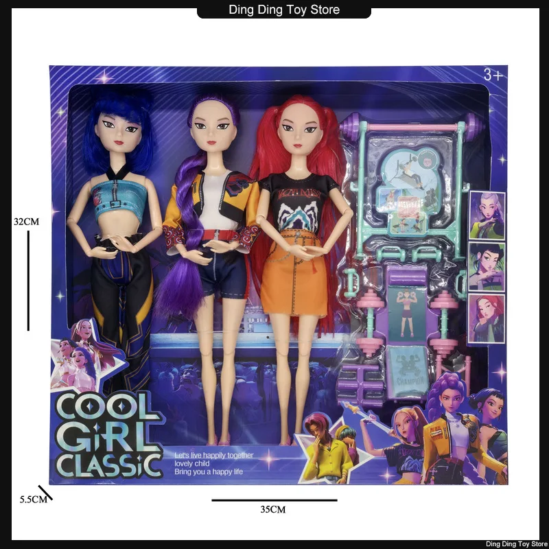 

32cm Kpop Demon Hunters Vinyl Figurine Lumimila Zoey Miniature Doll For Desktop Ornament K-Pop Slayer Collectible Gift