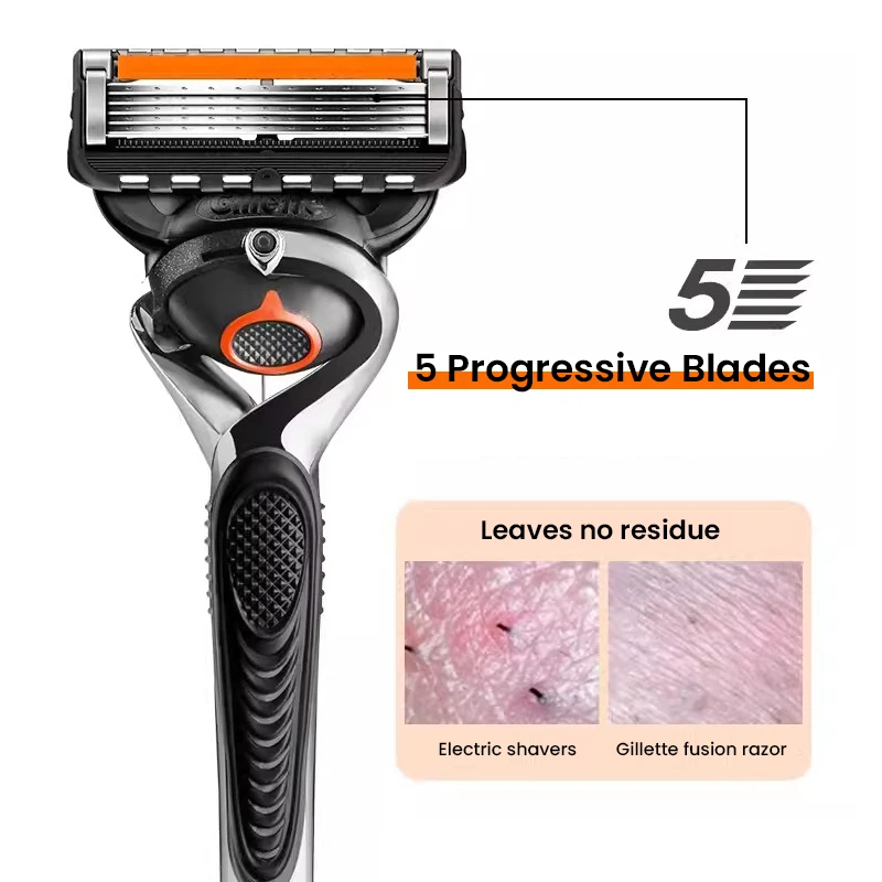 Navalha masculina gillette fusion 5 proglide série manual navalha flexball tech 5 camadas nanoblade caixa de presente de barbear suave barbeador masculino