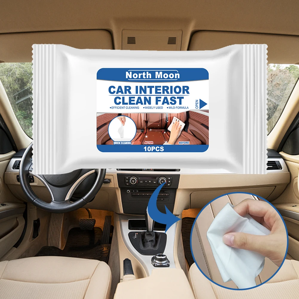 Car Interior Dashboard Console Cleaning Wet Towel Glass Window Dust Remover Wipe