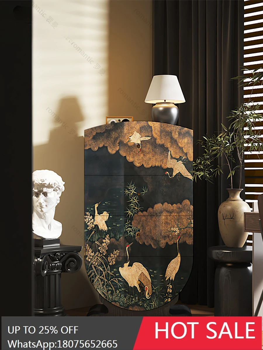 SGF retro solid wood drawer French entrance decorative cabinet living room home storage cabinet