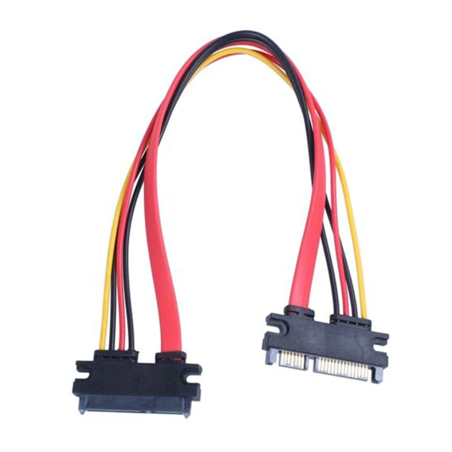 Cable de extensión SATA 6 Gb/s enchufe de 22 Pines, receptáculo de 22 pines SATA (5 V + 12 V), utilizado para diferentes dispositivos, conector SATA de 22 pines