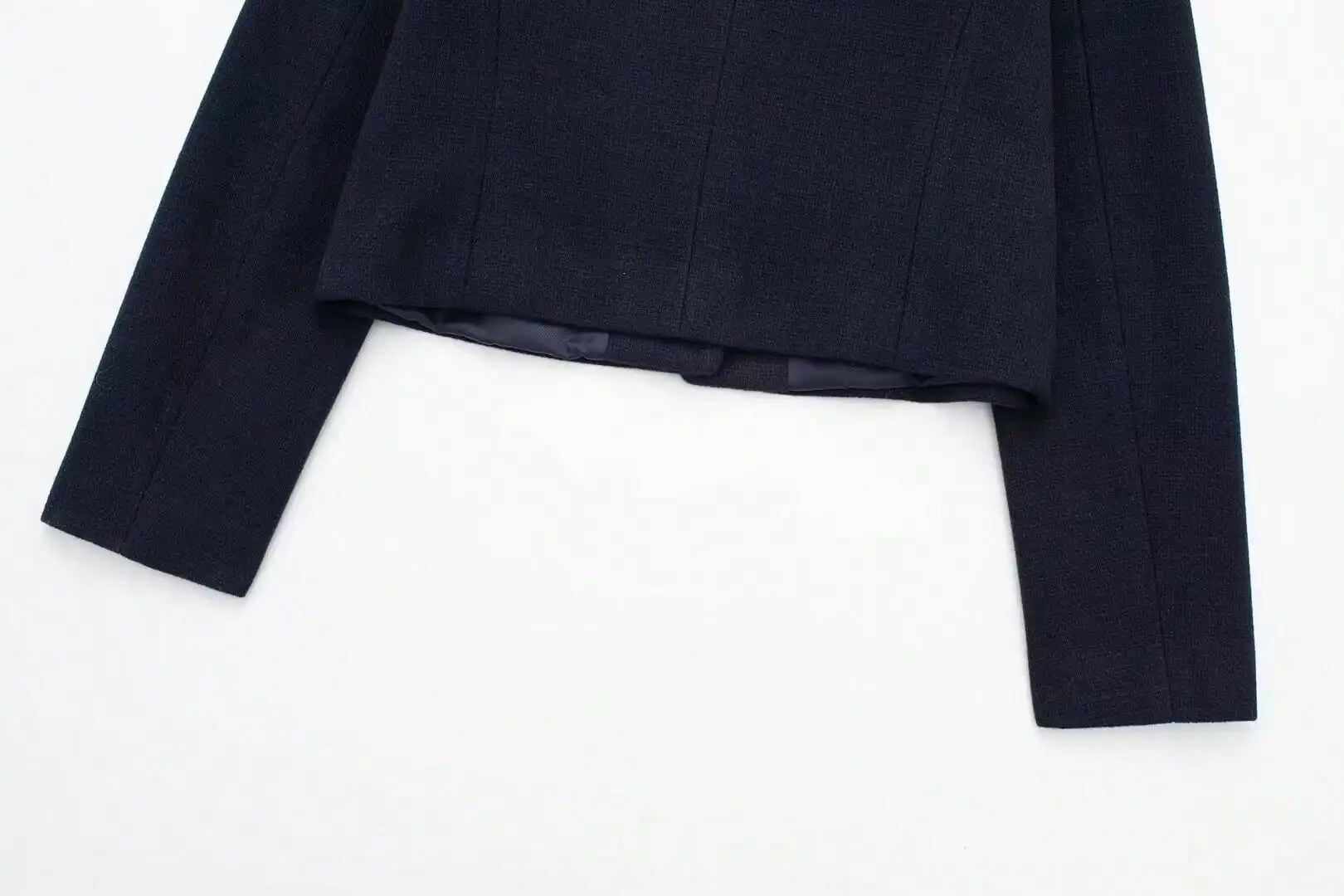 HH Elegante Damen Langarm-Jacke mit O-Ausschnitt Einreihiger Frühlingsmantel Modische Streetwear Schicke Party- und Urlaubsmantel Schlanke Passform – Detail 11