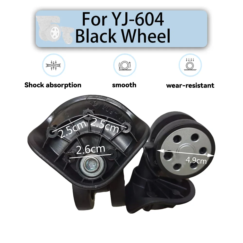 For YJ-604 Black Universal Wheel Replacement Suitcase Rotating Smooth Silent Shock Absorbing Travel Accessories Wheels Casters