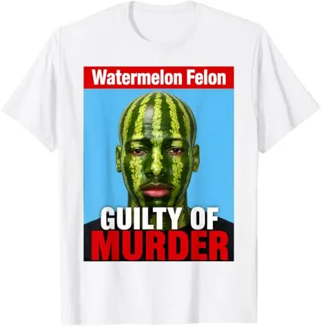 Watermelon Felon Shirt Watermelon Felon Guilty of Murder T-Shirt Baumwolle Y2k Streetwear Kleidung Humor Ästhetische Grafikbekleidung – Detail 14