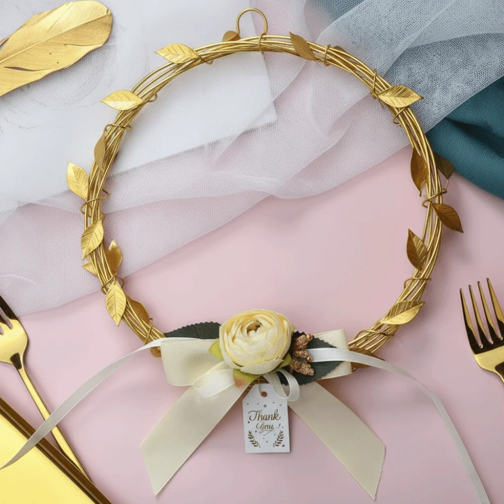 6pcs Realistic Gift Box Decor Rustic Style Elegant Wedding Car Flowers Silk Ribbon Door Handle Flowers Just Married Decor