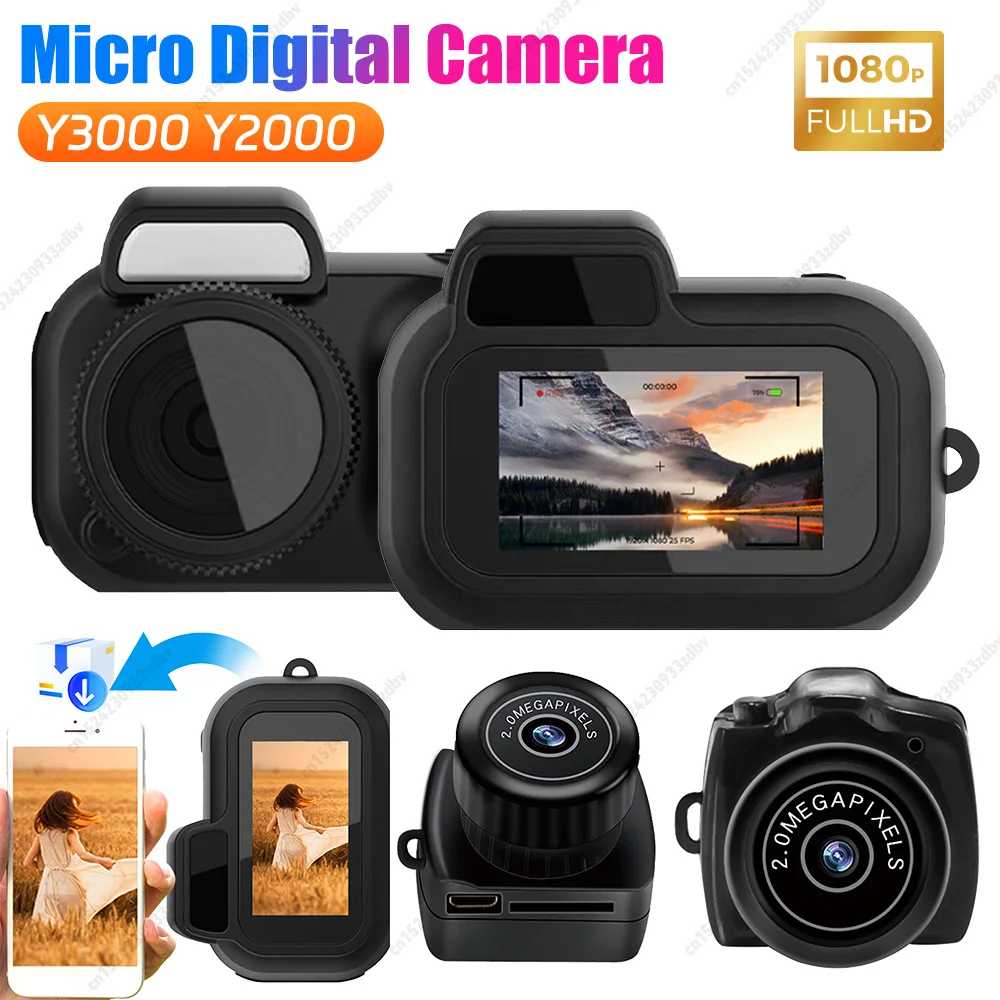 كاميرا صغيرة HD فيديو مسجل الصوت كاميرا الفيديو الرياضية 1080P مايكرو كام المحمولة جيب مراقبة الأمن كاميرا صغيرة Y3000 Y2000