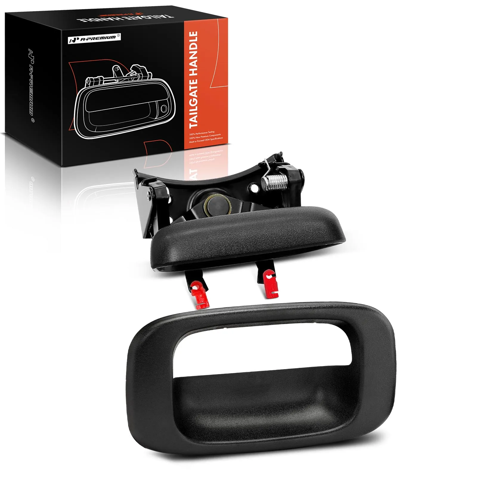 A-Premium Black Textured Tailgate Handle Latch & Bezel Trim for Chevy Silverado GMC Sierra
