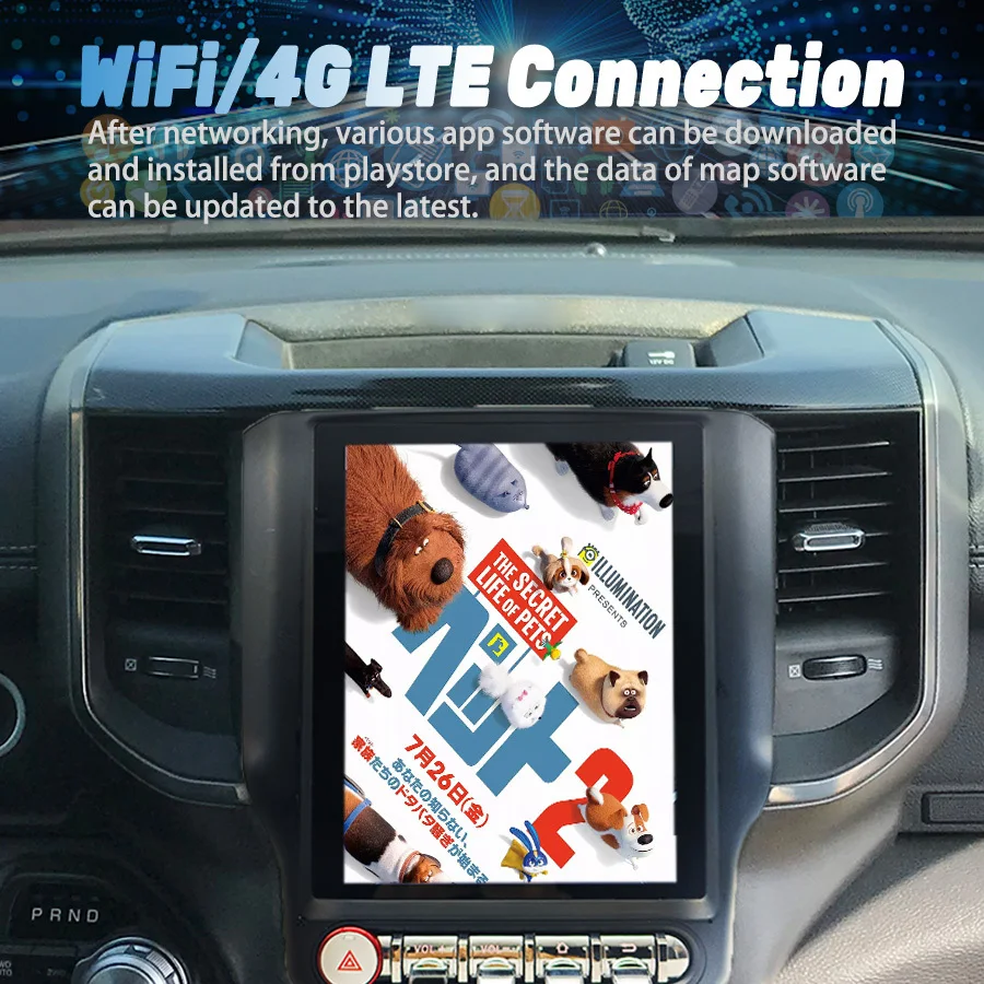 For Dodge Ram 2019 Android 15 GPS Screen Navigation Navi Stereo Multimedia Video Player 4G WIFI BT Car Radio 9.7inch RHD LHD