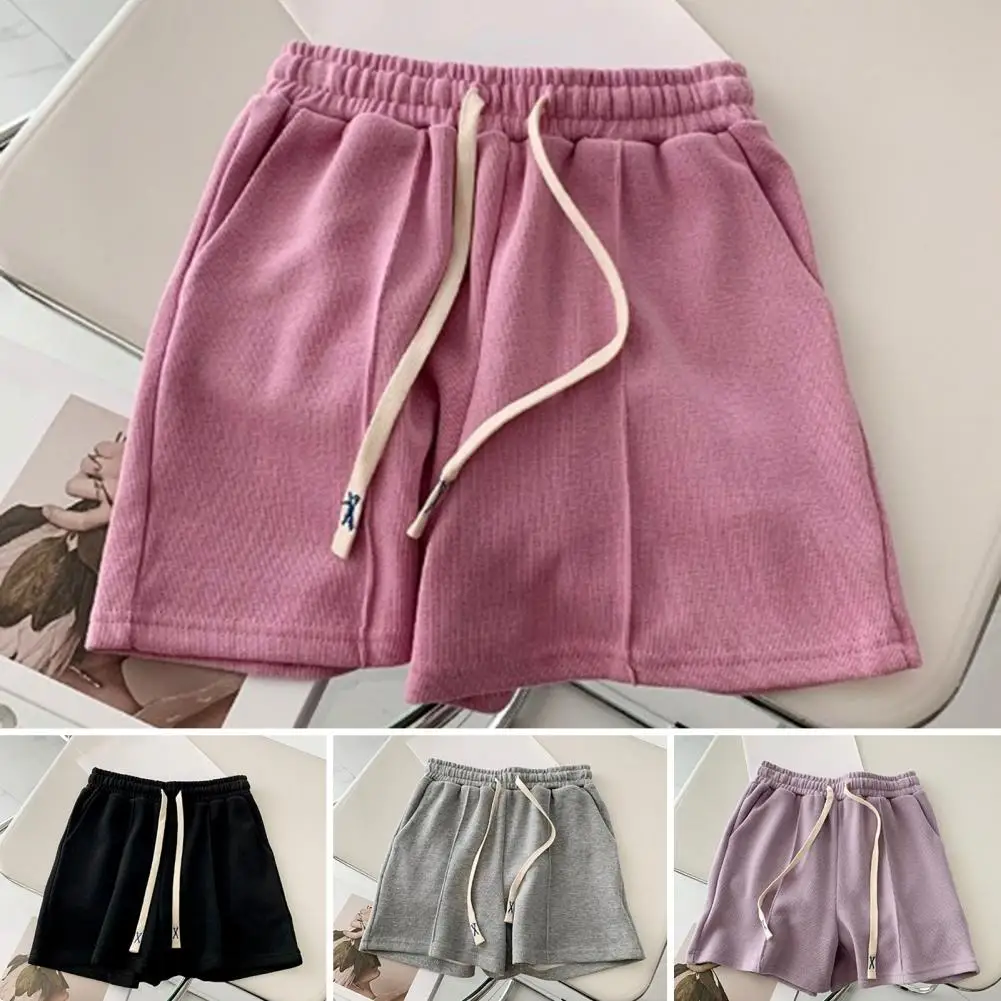 2024 Summer Shorts Women Elasticity Lovely Girls Korean Style Sweet Students Harajuku Simple Pure Loose Trousers Female Street