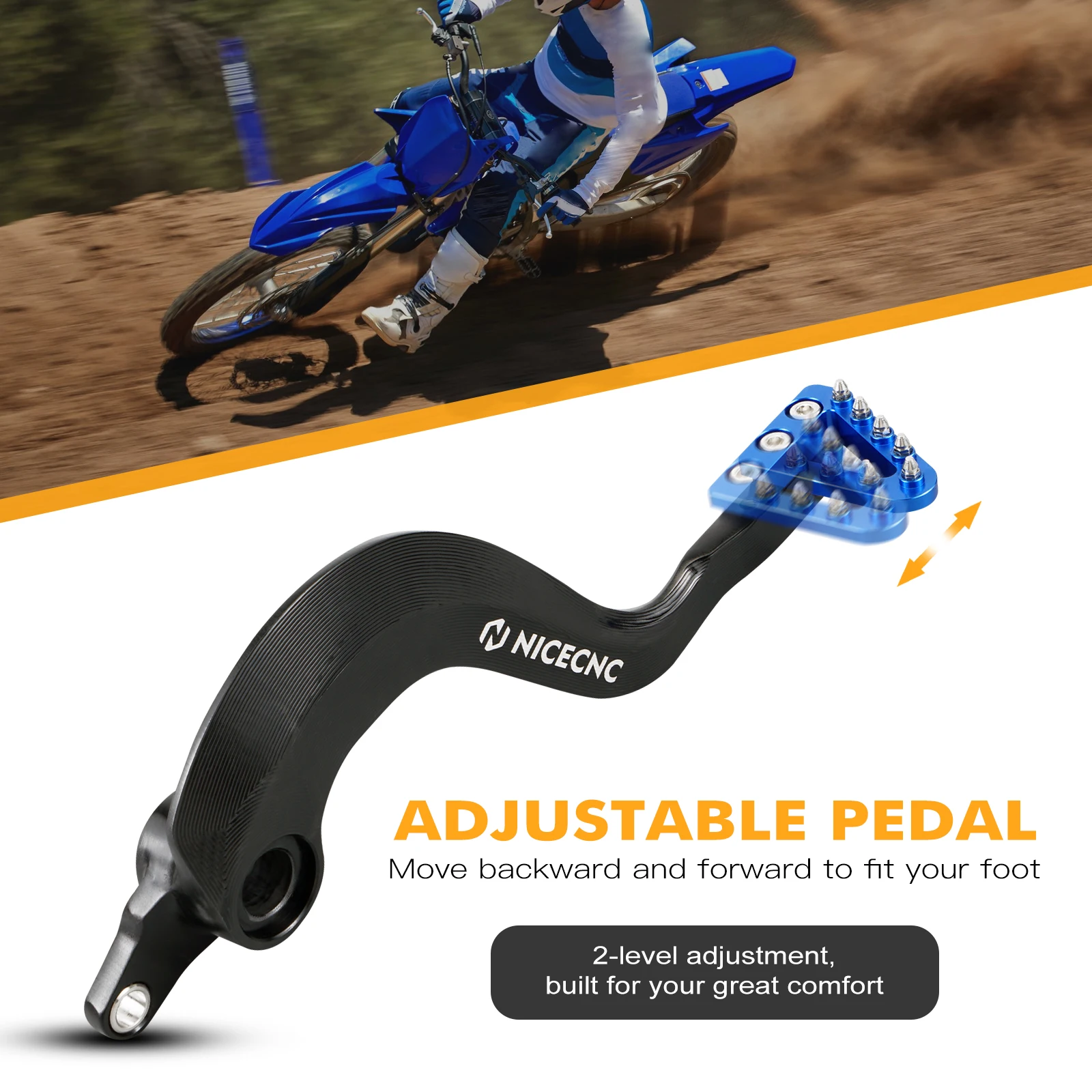 (EU-Lager) Für Yamaha YZ125 YZ250 YZ 125 YZ 250 2005-2024 YZ 125X YZ 250X 2017-2023 Motorrad-Bremspedalhebel mit verstellbarer Spitze – Detail 3