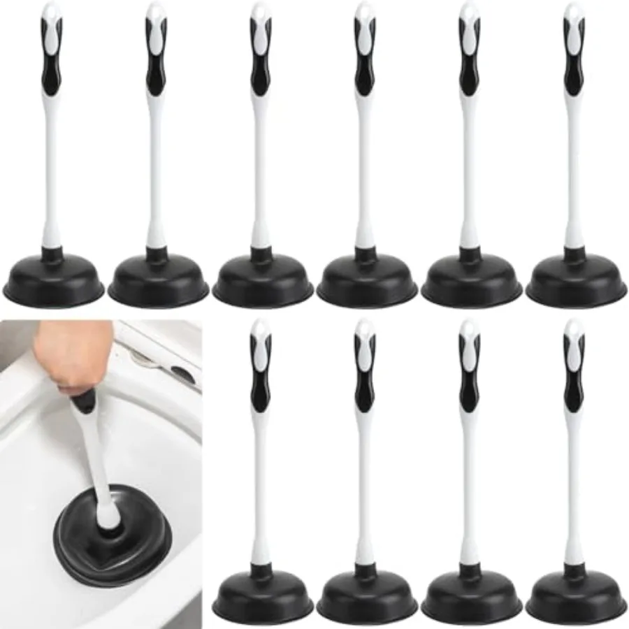 

Набор вантузов Uiifan с пластиковой ручкой, 16,54 x 5,71 дюйма, резиновые вантузы-щетки для чистки сливов в ванной комнате