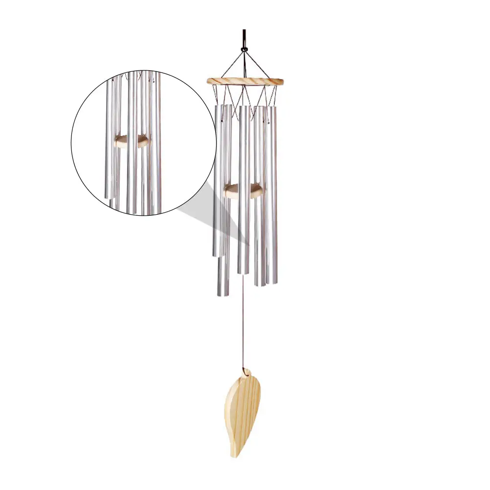 

Aluminum Tube Vintage Wood Durable Outdoor Garden Chime Decors Wind Bell Lightweight Garden Decor Outdoor Hanging nament
