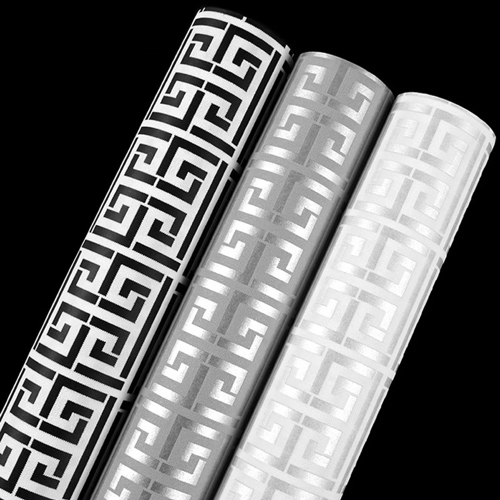 

Modern Geometric Wallpaper Lattice Texture Hotel Study Rooms Bedroom Living Room Background Decor Wallpaper Key Fret Pattern