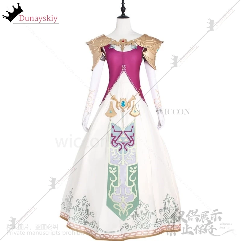 Game Princess Cosplay Cartoon Traditional Print Retro Elegant Long Dress Lolita 3D Polylactic Acid Anime Props Wigs Customized