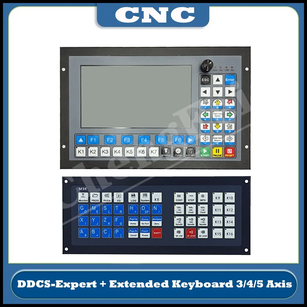 

Cnc Ddcs-expert Plc 3/4/5 Axis Offline Motion Controller 1mhz G Code Better Than Ddcsv3.1 System With Atc Extended Keyboard