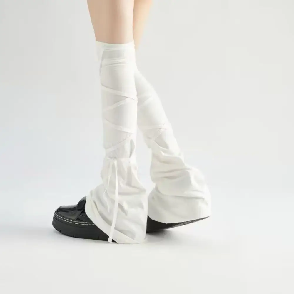 Kawaii Y2K Over Knee High Sock Solid Color Korean-Style Lolita Flared Sock Comfortable Breathable Women's Leg Warmers Daily Wear