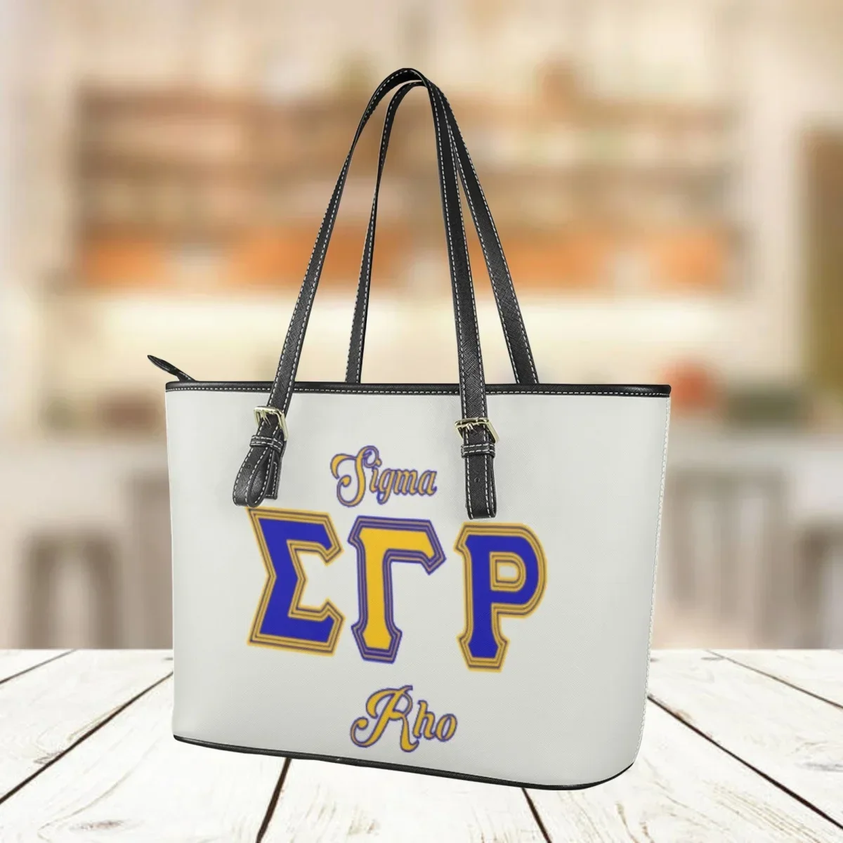 Bolso de mano de cuero PU con cremallera, bolso de mano de diseñador de lujo, estampado de Sigma Gamma Rho, gran capacidad, Asa superior, diario, calle