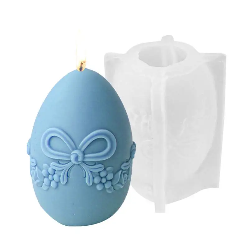 Egg Candle Mold Handmade Candle Making Mould 3D Embossed Egg Design Candle Mould DIY Aromatherapy Wax Candle Mold For Fondant