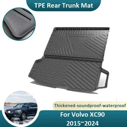 Rear Trunk Mat For Volvo XC90 2015~2024 Storage Pad Waterproof Anti Slip Easy Clean Auto Waterproof Accessroies TPE Material