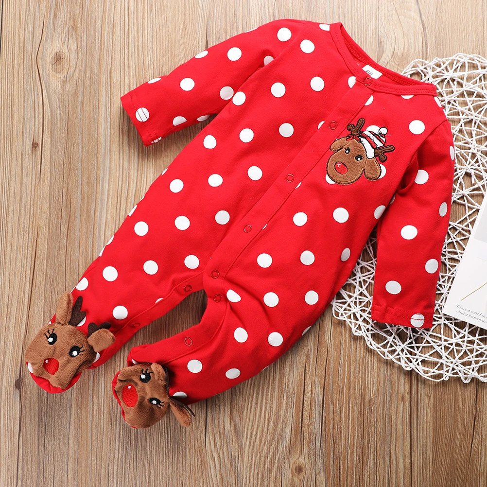 

Onesie Xmas Baby Romper Jumpsuit Christmas Clothes Toddler Bright Cotton Festive Atmosphere Practical