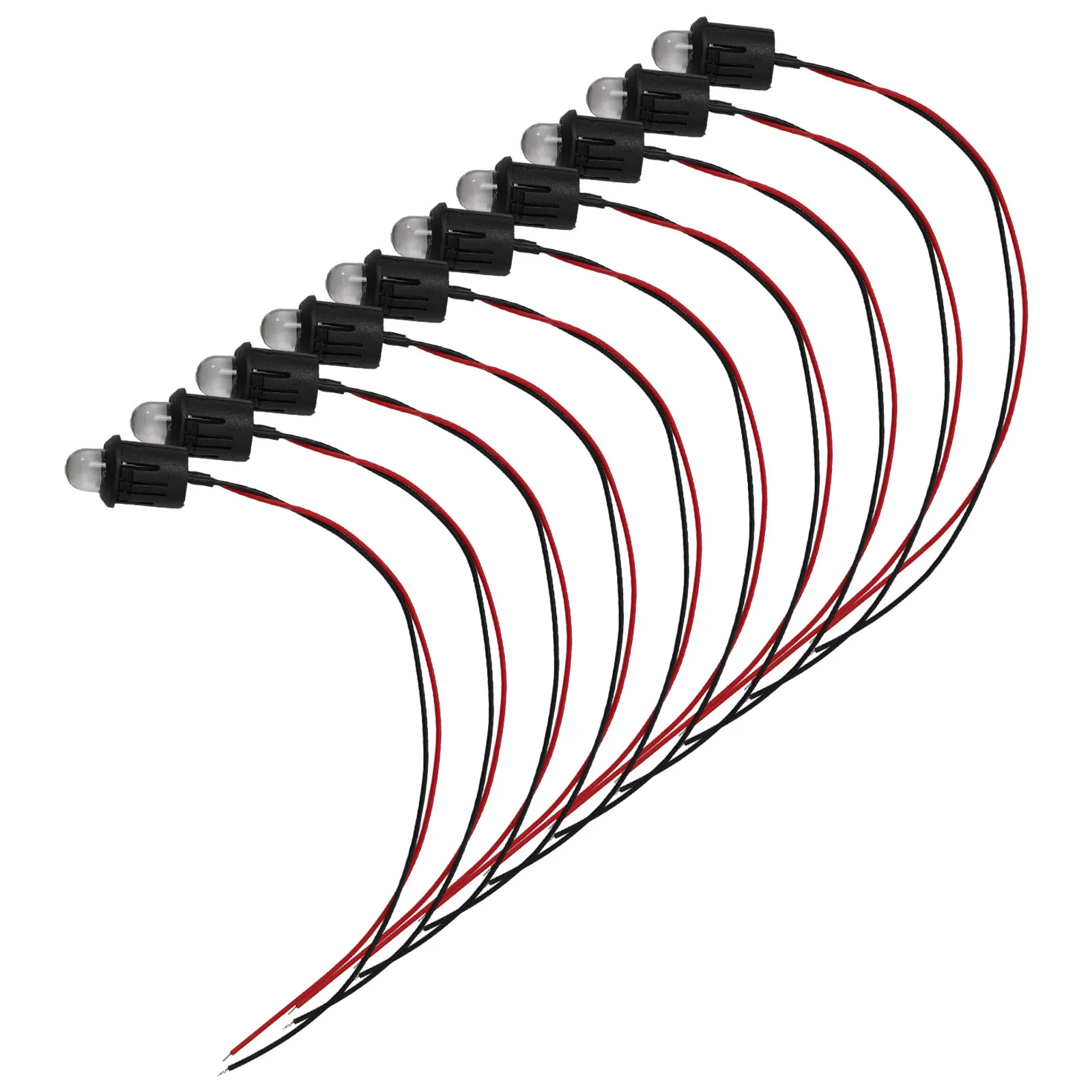 

10 шт., 10 мм, 12 В, предварительно проводная вода, прозрачная лампа, пластиковый корпус, защелкивающийся индикатор, светодиодные бусины, кабельные лампы, осветительные лампы, садовый декор