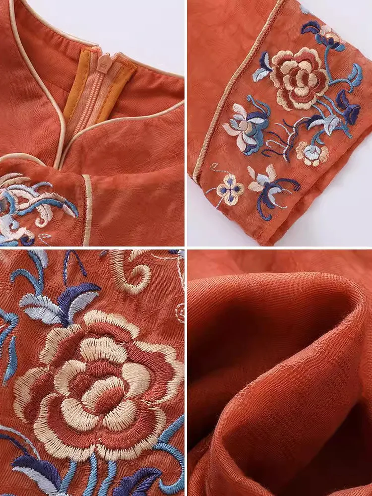 Robe de danse folklorique chinoise vintage pour femmes, robe de compétition adulte, robe de ligne Hanfu moderne, costume de scène, jazz classique, col montant