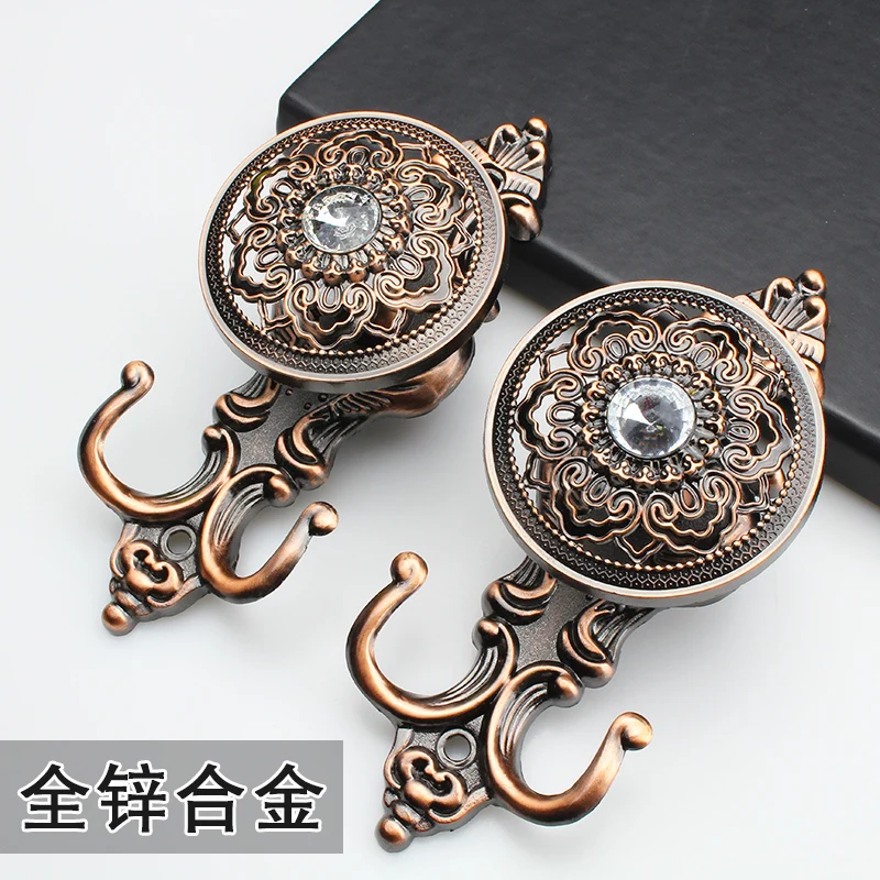 wall hooks, zinc alloy simple European style hanging ball straps, metal curtain hooks, fixed wall hooks, one pair set