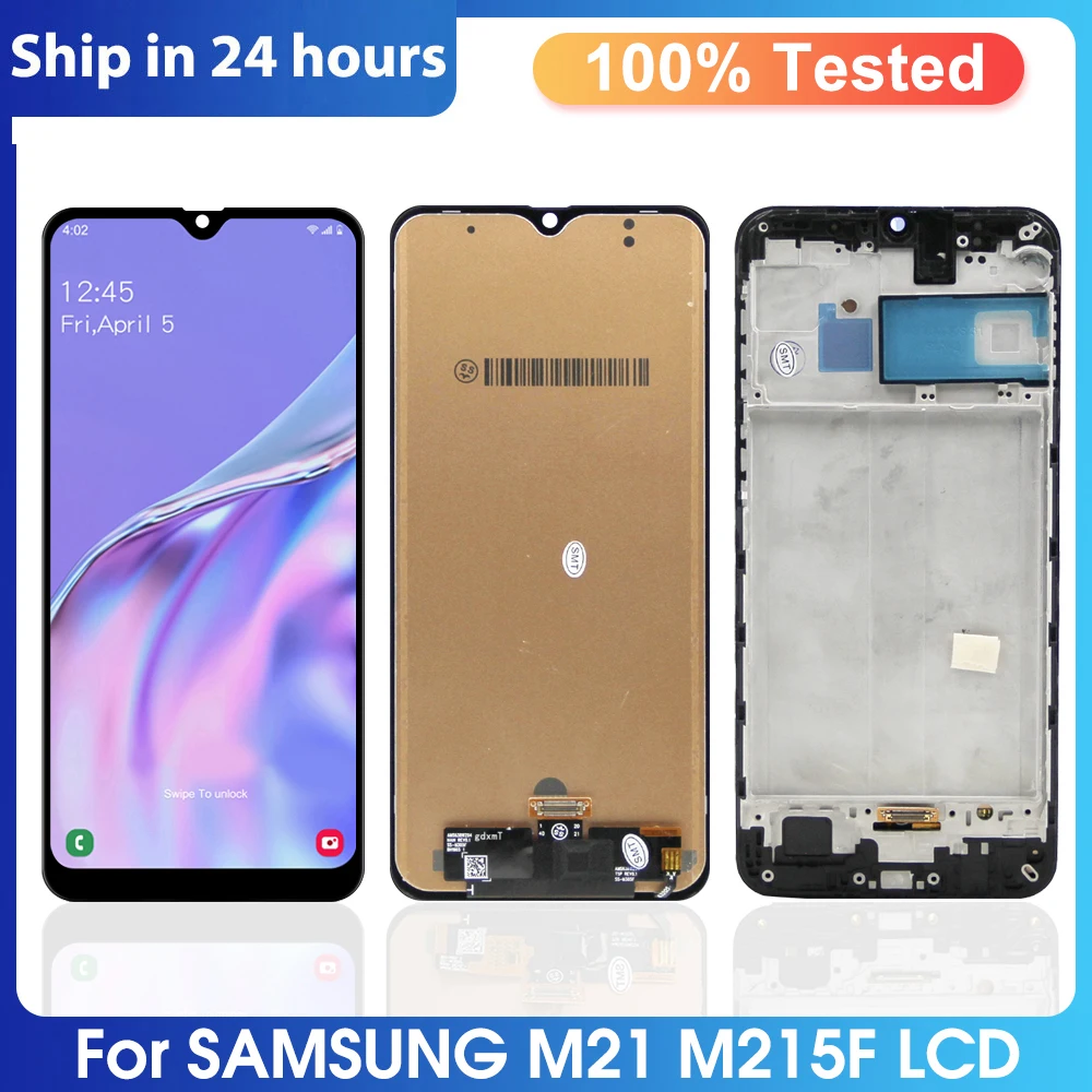 6.4'' 100%Tested OLED LCD With Frame For SAMSUNG M21 2020 LCD M215 Display SM-M215F/DS LCD Screen Touch Digitizer Assembly.