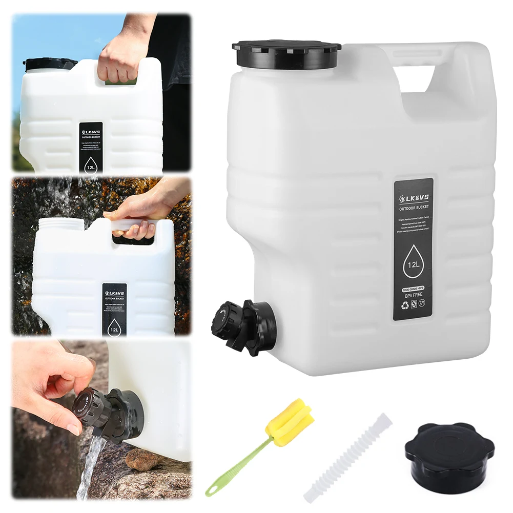 Conteneur de stockage d'eau de 12l avec le support de distributeur d'eau de robinet cruche de récipient d'eau de grande capacité pour le Camping de voiture de véhicule