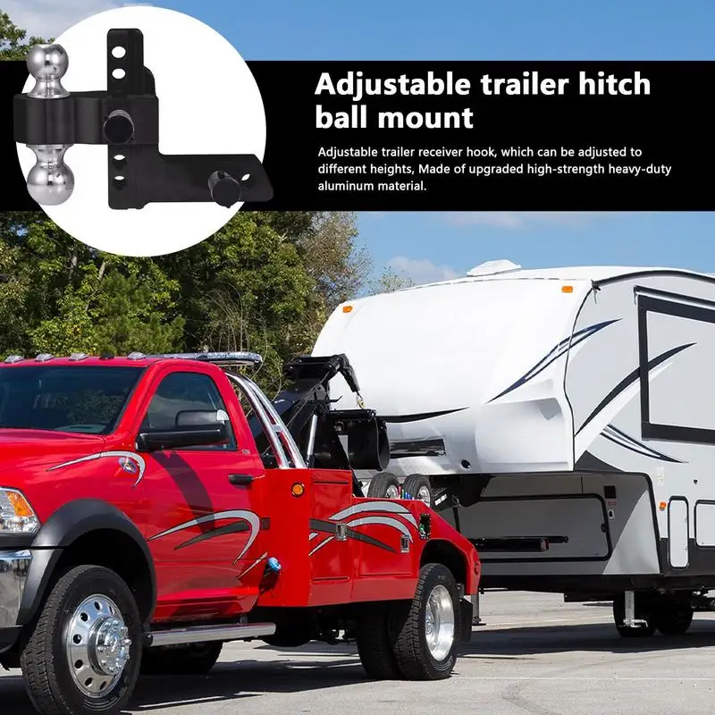 Trailer Hitch Ball Mount Truck Hitch With 6-Inch Drop/Rise Quiet Towing Hitch With Anti-Theft Pins Lock For Truck Trailer