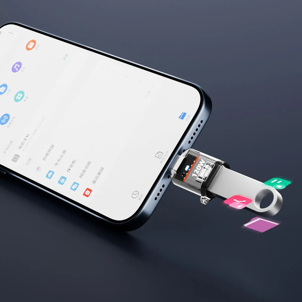 2Pcs USB to USB C Adapter 10Gbps, PD 120W Type-C Male to USB-A Female Adapter Data Transfer & Fast Charging for Laptop, Phone