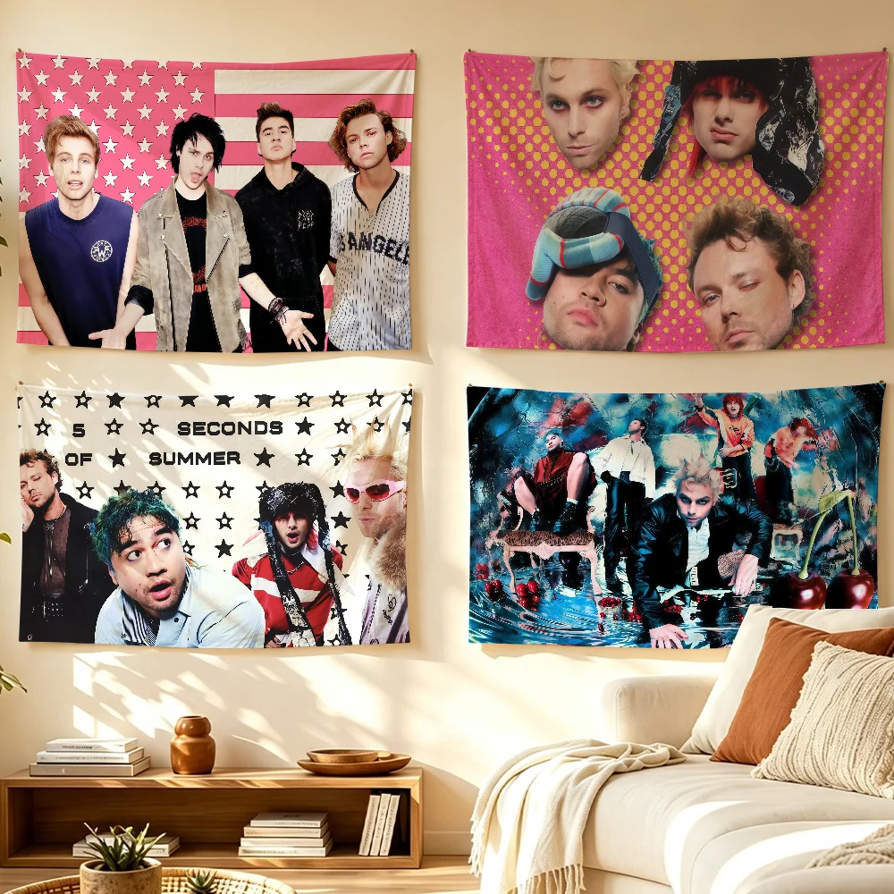 Band 5 S-Seconds of S-Summer-S flag Tapestry Room Decoration Wall Tapestry Hanging Aesthetic Bedrooms Advertising Banner