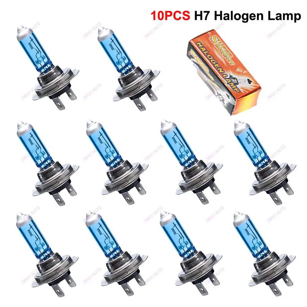 10 шт. автомобильная супер яркая белая галогенная лампа H7 55 Вт 100 Вт высокой мощности автоматическая противотуманная фара дальнего света 12 В 5000 К DRL источник парковки 10 шт. автомобильная супер яркая белая галогенная лампа H7 55 Вт 100 Вт высокой мощности автоматическая противотуманная фара дальнего света 12 В 5000 К DRL источник парковки