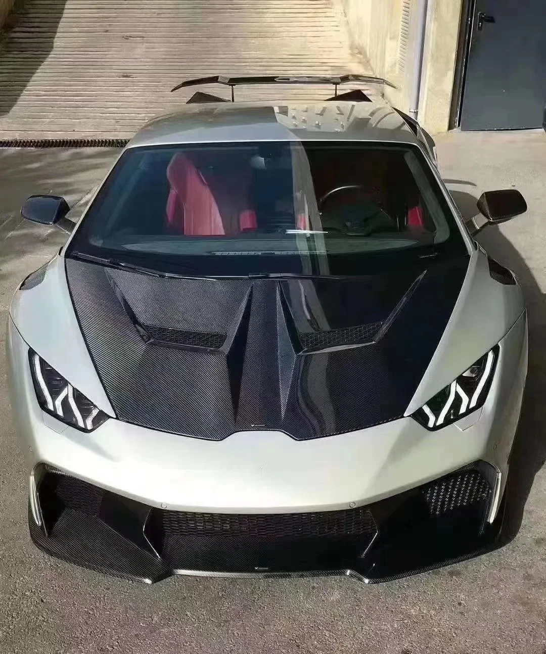 For LP580 LP610 EVO Upgraded Carbon Fiber V-style Trunk Lid Hood Nose Cover and Body Kit